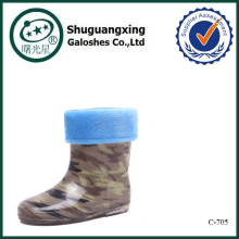 bottes de pluie en gros de botte de pluie de le camo enfants C-705